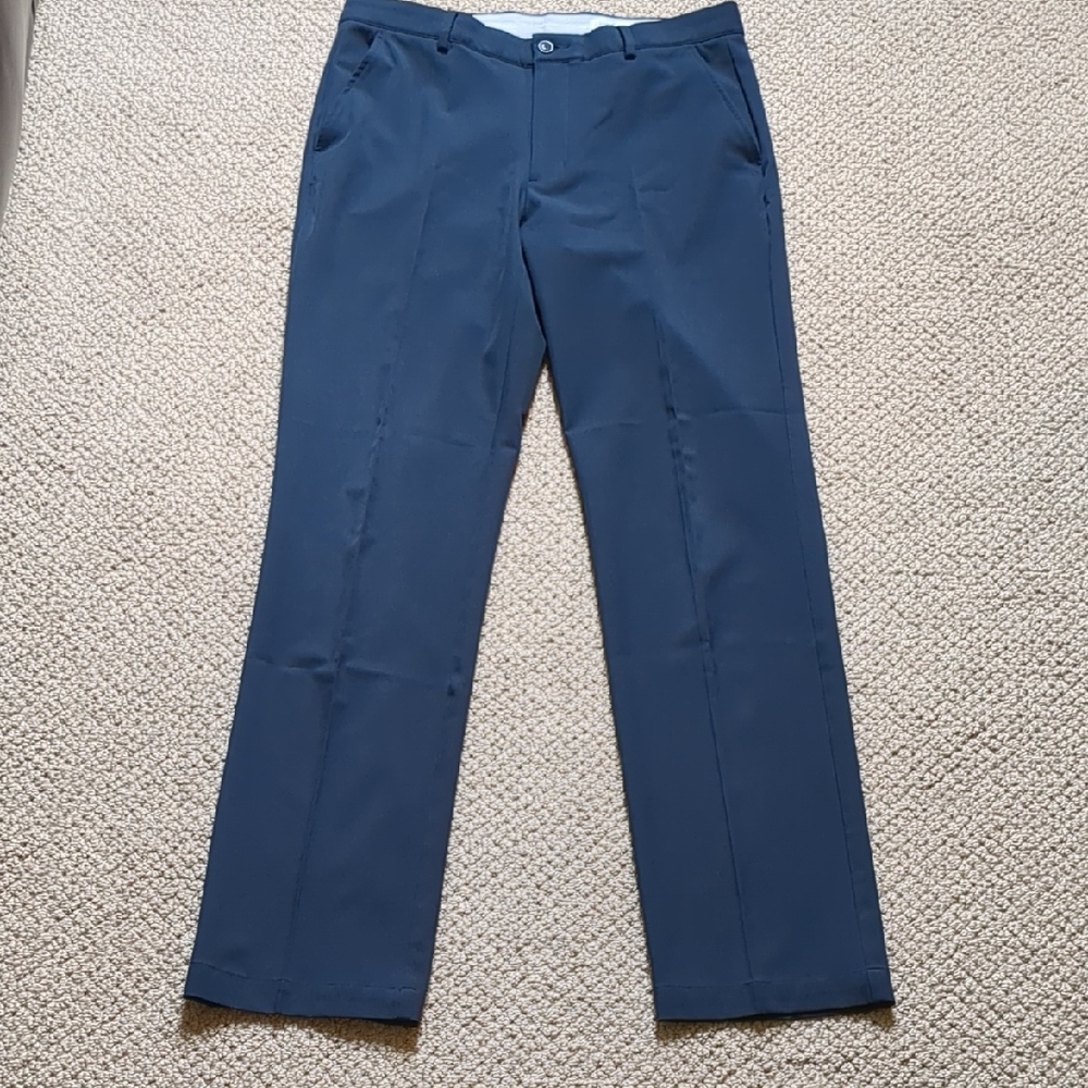 Greg Norman Navy Dress Pants with Classic Cut and Flat Front